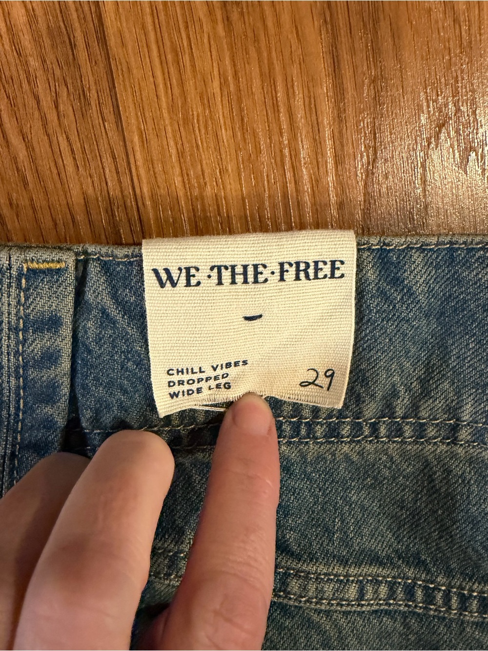 We The Free Chill Vibes Dropped Waist Wide Leg Jeans Size 29 NWT - Picture 5 of 5